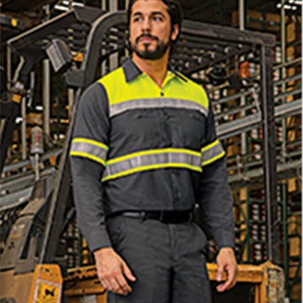 Hi-Visibility Colorblock Ripstop Long Sleeve Work Shirt Thumbnail